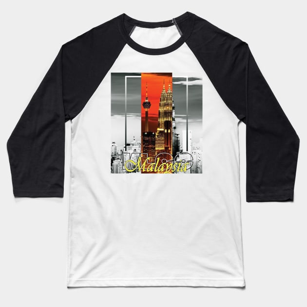 KLCC Malaysia Baseball T-Shirt by TeeText